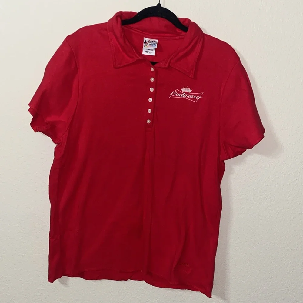 🪼Rare Nascar Chase Authentic Budweiser Red Polo Shirt of #8 Dale Earnhardt Jr.! - Picture 2 of 10